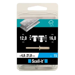 Rivet ø4.8 x 21 mm tête plate charge max 300kg, 15 pièces