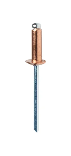 Rivet cuivre ø4.8 x 12 mm + foret Rapid, lot de 50