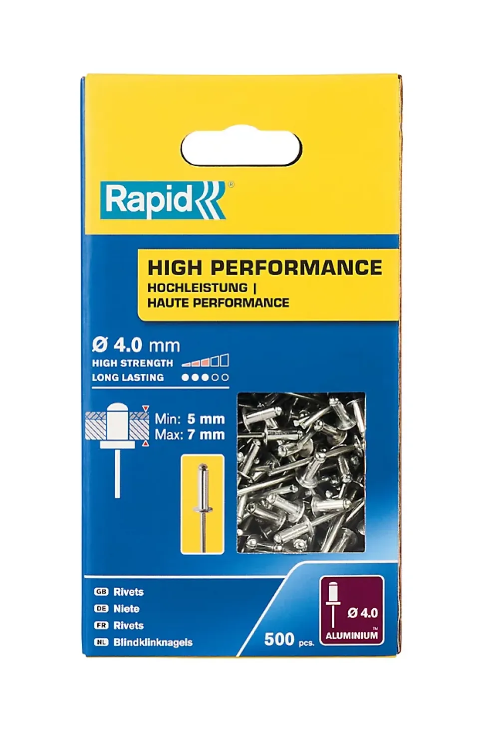 Rivets Haute performance Rapid Ø4.0 x 10 mm