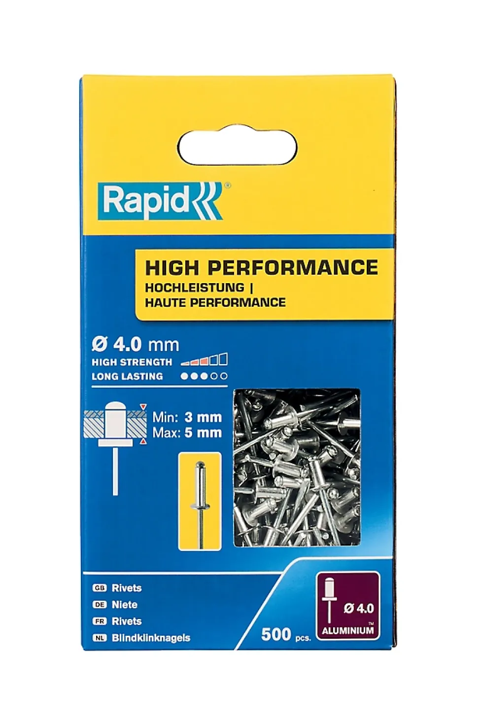 Rivets Haute performance Rapid Ø4.0 x 8 mm