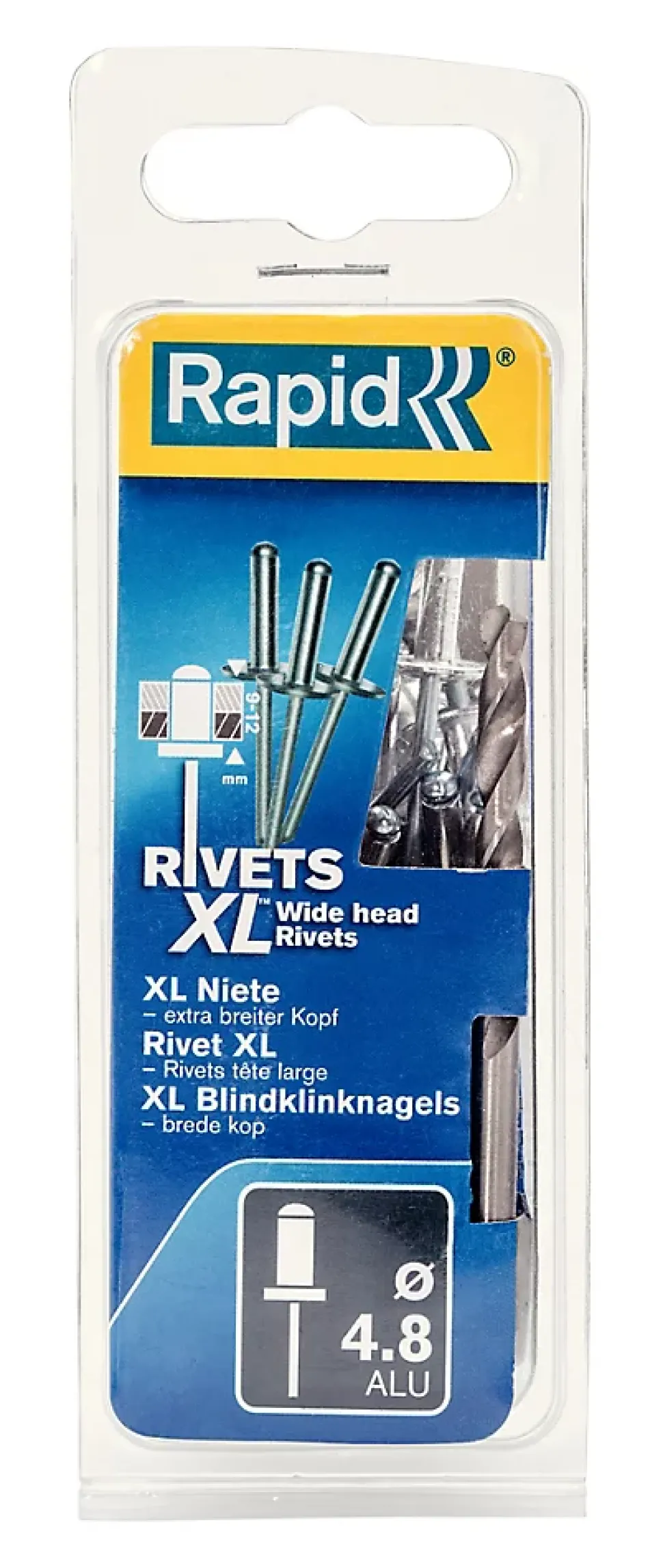 Rivets XL Rapid Ø4.8 x 12mm Aluminium et acier