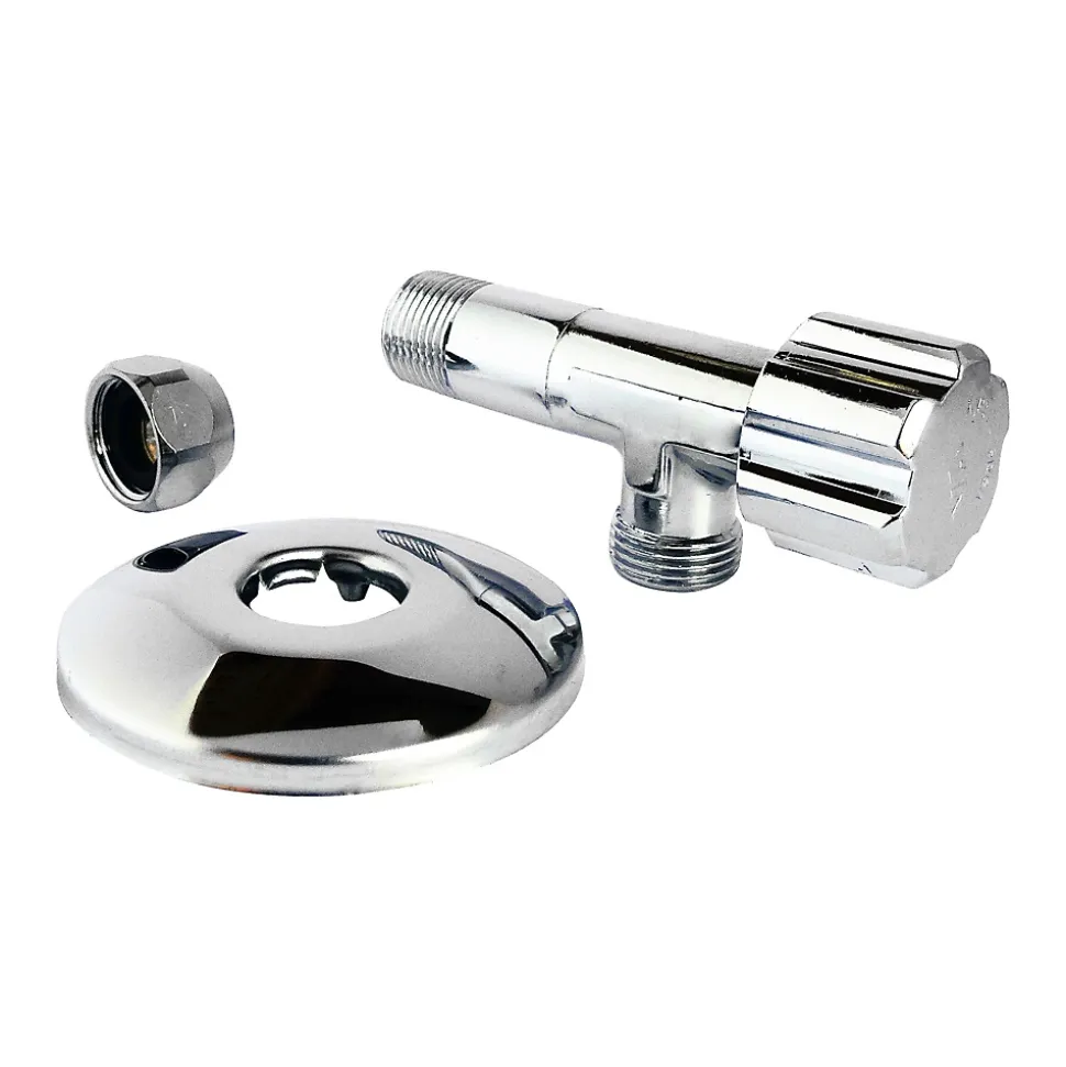 Robinet d'arrêt équerre sous-lavabo long, Mâle 12/17 - Tube cuivre Ø10 mm Somatherm for you