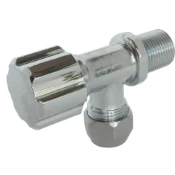 Robinet d'arrêt équerre sous-lavabo court, Mâle 12/17 - Tube cuivre Ø10 mm Schell