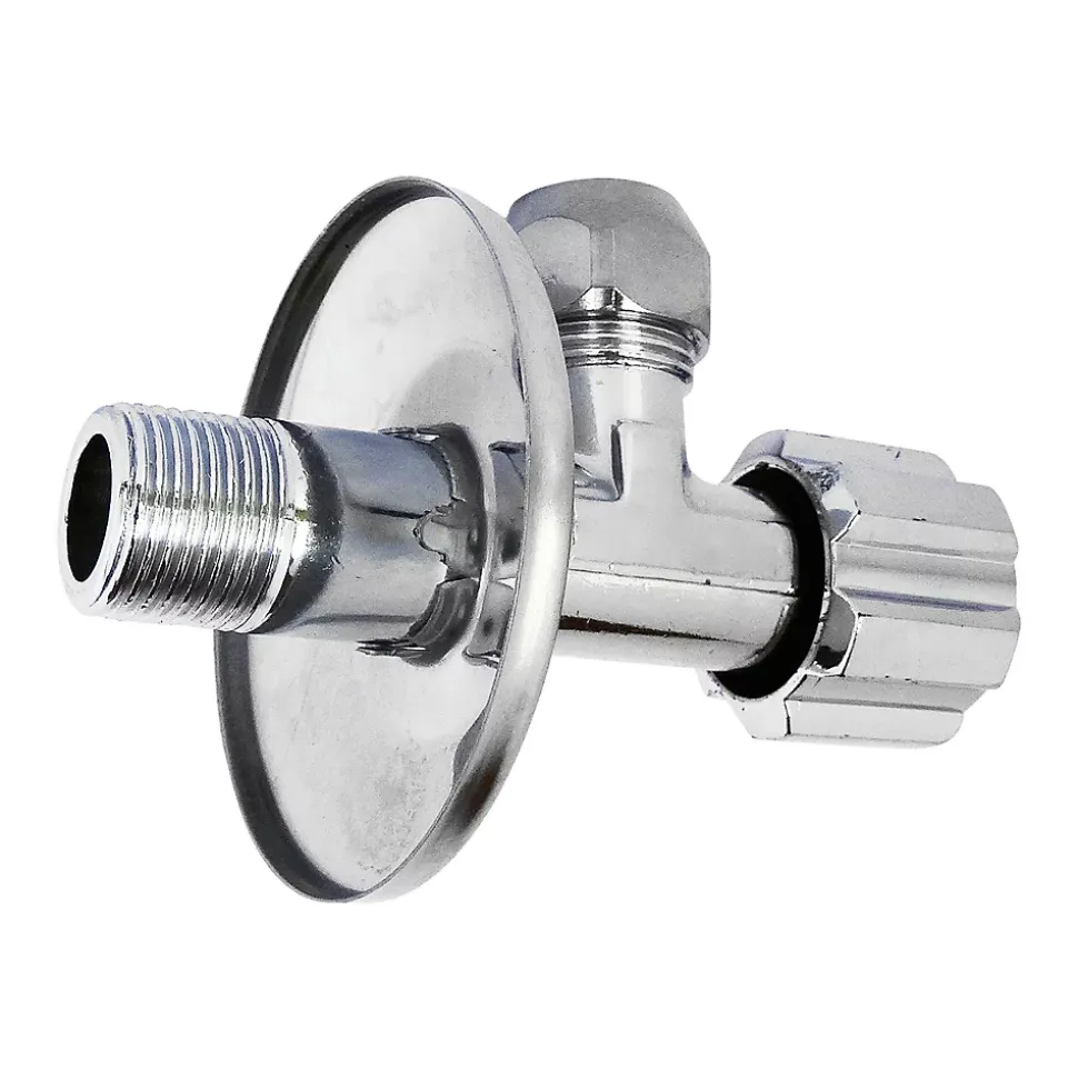 Robinet d'arrêt équerre sous-lavabo long, Mâle 15/21 - Tube cuivre Ø10 mm Somatherm for you
