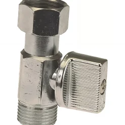 Robinet de chasse d'eau droit standard 3/8" pour WC mécanisme d'alimentation chasse d'eau 1/4 de tour droit de 3/8" (12x17) chrome