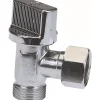 Robinet de chasse d'eau équerre standard 3/8" pour WC chasse d'eau equerre 1/4 de tour de 3/8" (12x17) chrome