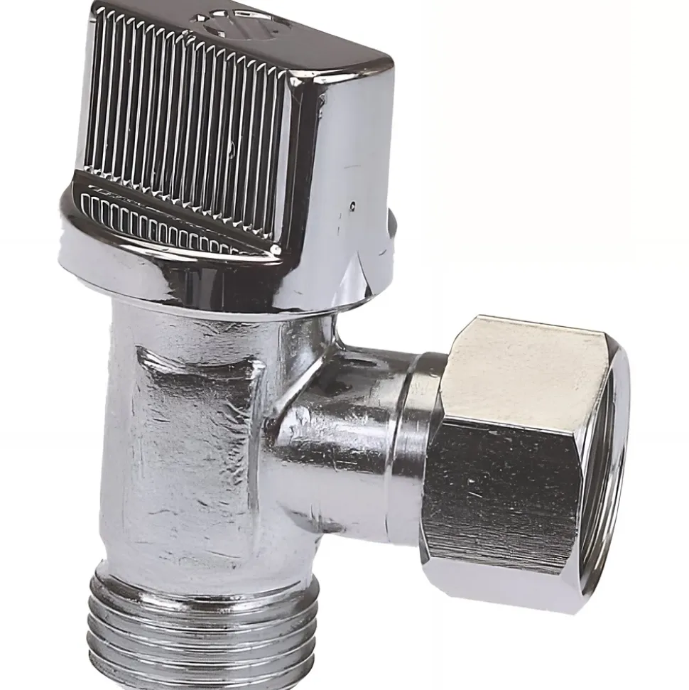 Robinet de chasse d'eau équerre standard 3/8" pour WC chasse d'eau equerre 1/4 de tour de 3/8" (12x17) chrome
