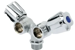Robinet double de machine à laver laiton chromé - GARIS - B01-RMLDB