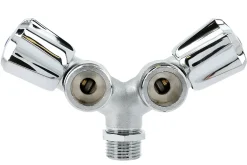 Robinet double de machine à laver laiton chromé - GARIS - B01-RMLDB