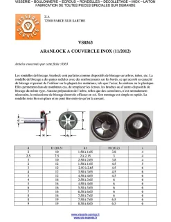 Rondelle de blocage avec capuchon ARANLOCK pour axe de diamètre 10 capuchon de 19 Inox A2 - 1 pièce