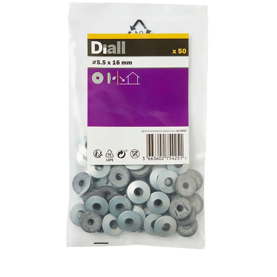 Rondelle pour tôle acier au carbone ø 5,5x16mm - 50 pièces