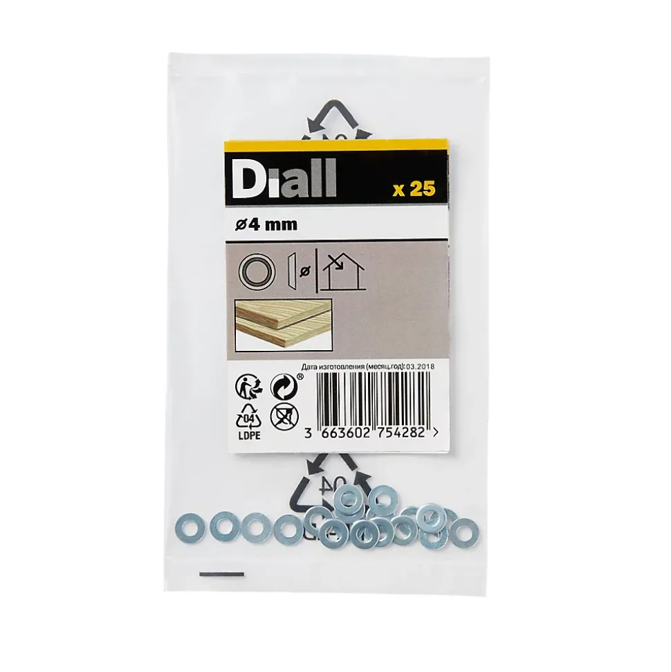 Rondelles cuvettes en acier au carbone ø 4mm - 25 pièces