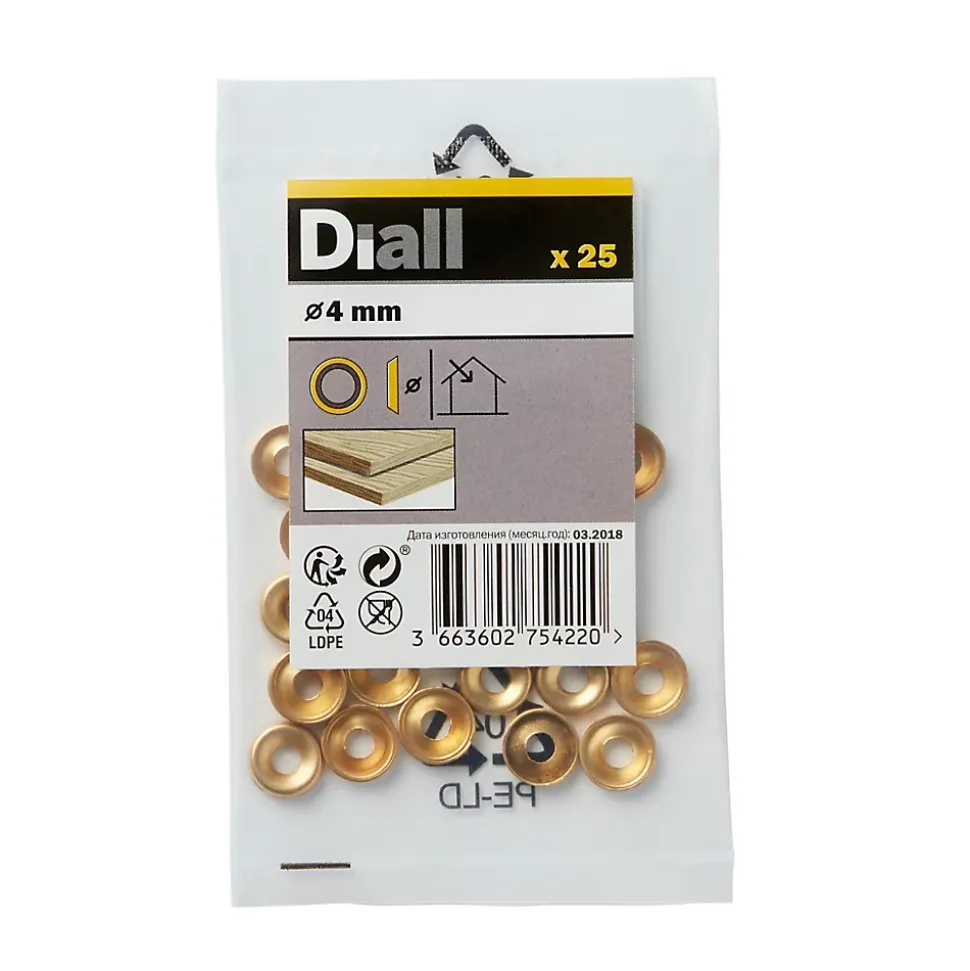 Rondelles cuvettes en laiton ø 4mm - 25 pièces
