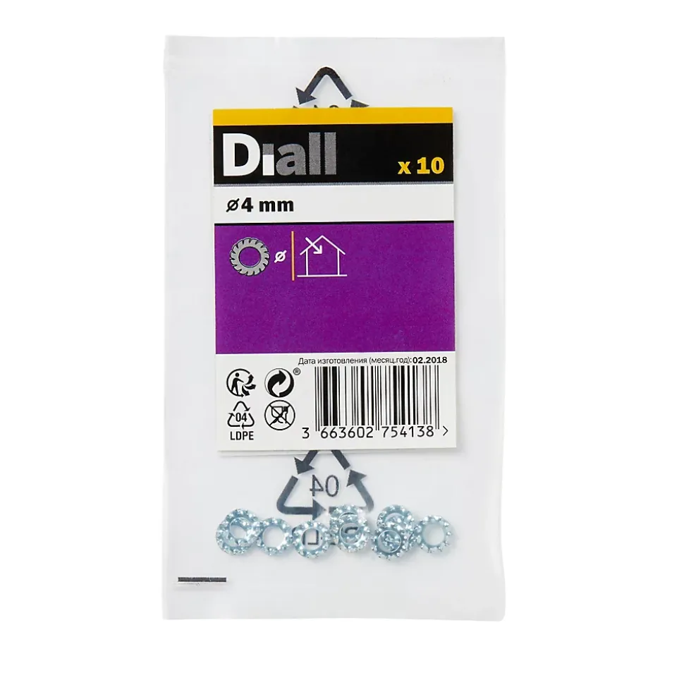 Rondelles dentelée en acier au carbone ø 4mm - 10 pièces