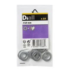 Rondelles plates de taille moyenne en acier inoxydable A2 ø 10mm - 10 pièces