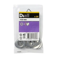 Rondelles plates de taille moyenne en acier inoxydable A2 ø 12mm - 10 pièces