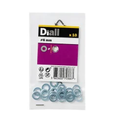 Rondelles plates de taille moyenne en acier inoxydable A2 ø 6mm - 10 pièces