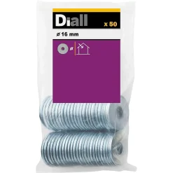 Rondelles plates larges en acier au carbone ø 16mm - 50 pièces