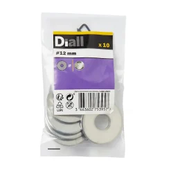 Rondelles plates larges en acier au carbone ø 12mm - 10 pièces