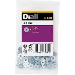 Rondelles plates larges en acier au carbone ø 3mm - 100 pièces