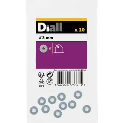 Rondelles plates larges en acier au carbone ø 3mm - 10 pièces