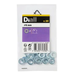 Rondelles plates moyennes en acier au carbone ø 6mm - 20 pièces