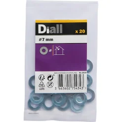 Rondelles plates standard en acier au carbone ø 7mm - 20 pièces