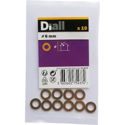 Rondelles plates étroites en laiton ø 6mm - 10 pièces