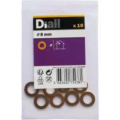 Rondelles plates étroites en laiton ø 8mm - 10 pièces