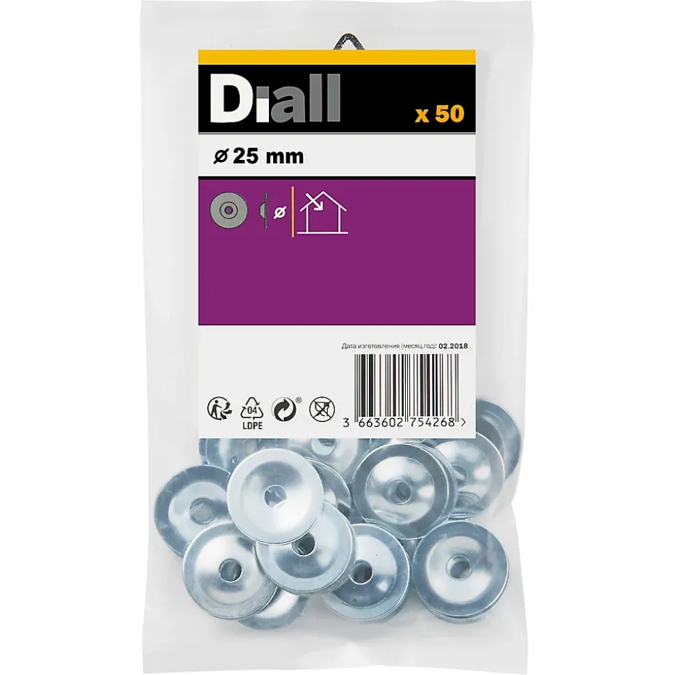 Rondelles pour plaque de plâtre en acier au carbone ø 25mm - 50 pièces