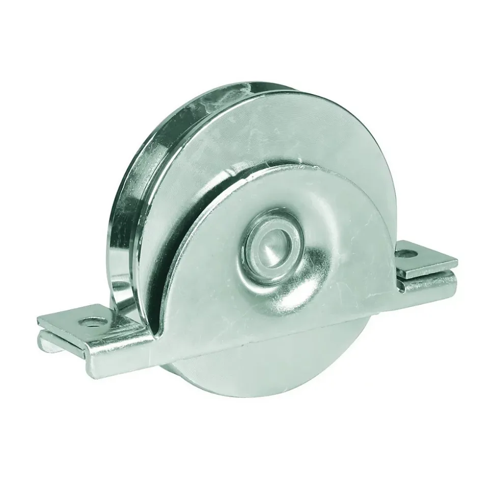 Roue pour portail coulissant monture à support intérieur 2 roulements gorge V - IBFM Argent 14 700