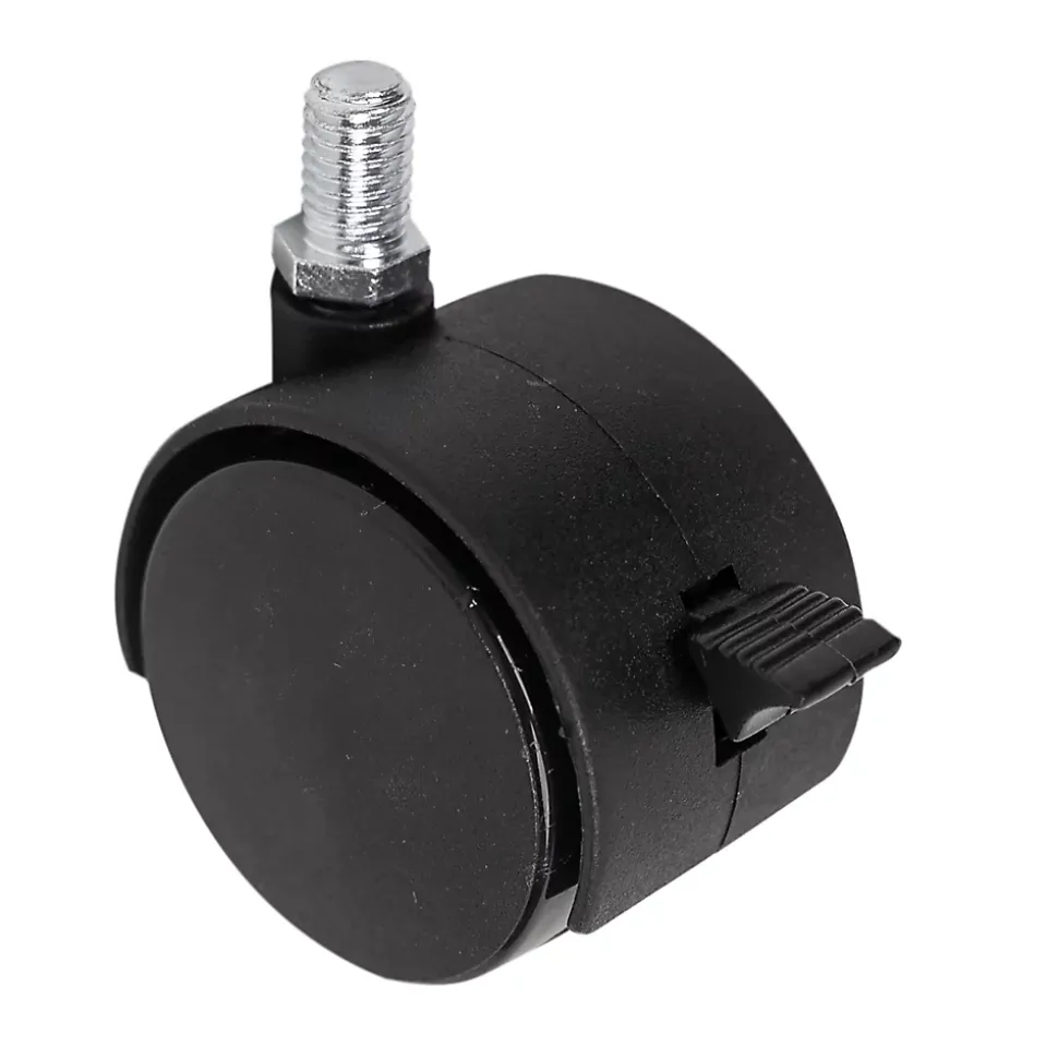 Roulette jumelée pivotante avec frein ø50 mm, plaque 10 x 15 mm, charge max 40kg