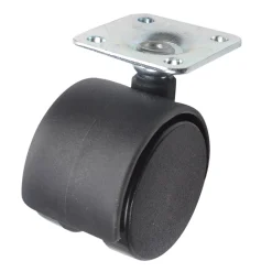 Roulette jumelée pivotante sans frein ø40 mm, plaque, charge max 30kg