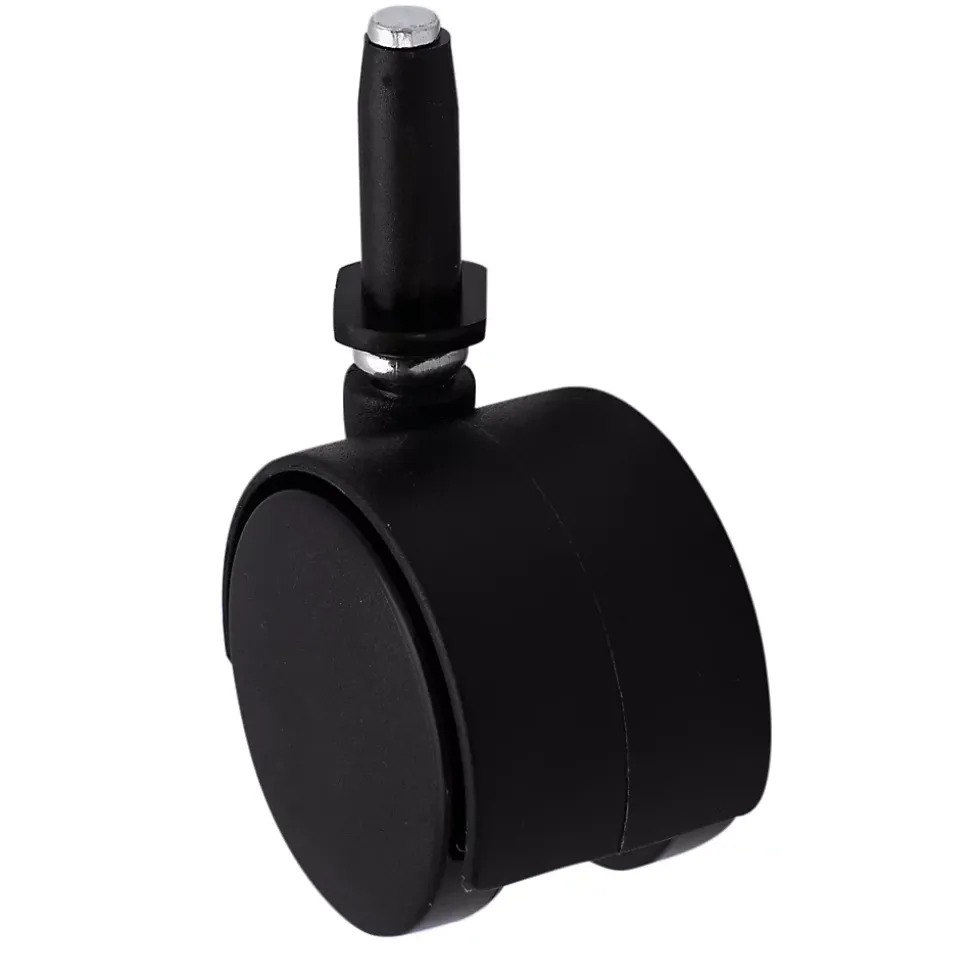 Roulette jumelée pivotante sans frein ø50 mm, tige, charge max 40kg