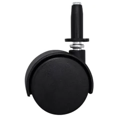 Roulette jumelée pivotante sans frein ø50 mm, tige, charge max 40kg