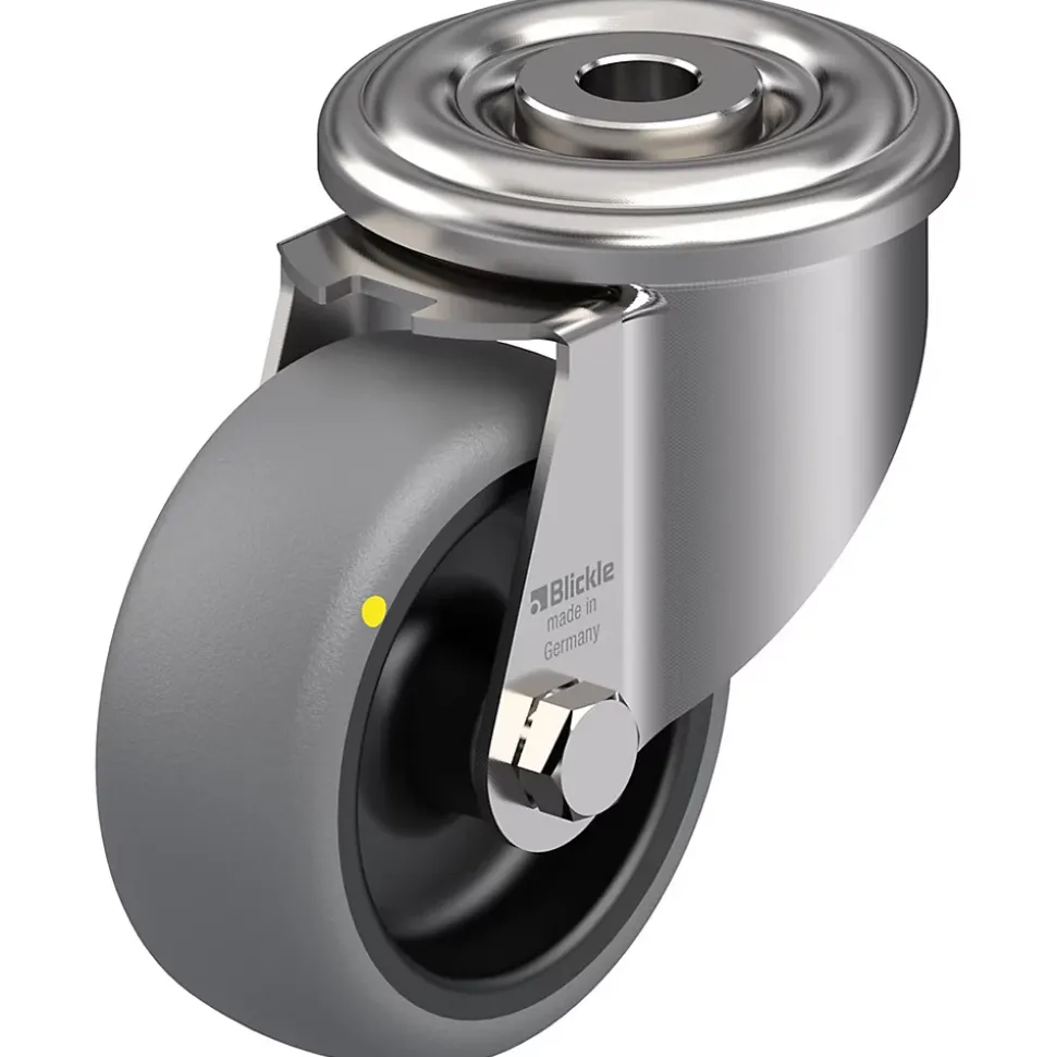 Roulette pivotante de 80 mm en acier inoxydable avec thermoplastique gris conducteur d'électricité
