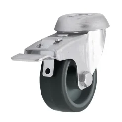 Roulette pivotante grise ø5 cm avec freins, charge max 40 kg