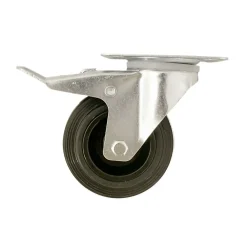 Roulette pivotante noire ø10 cm avec freins, charge max 75 kg