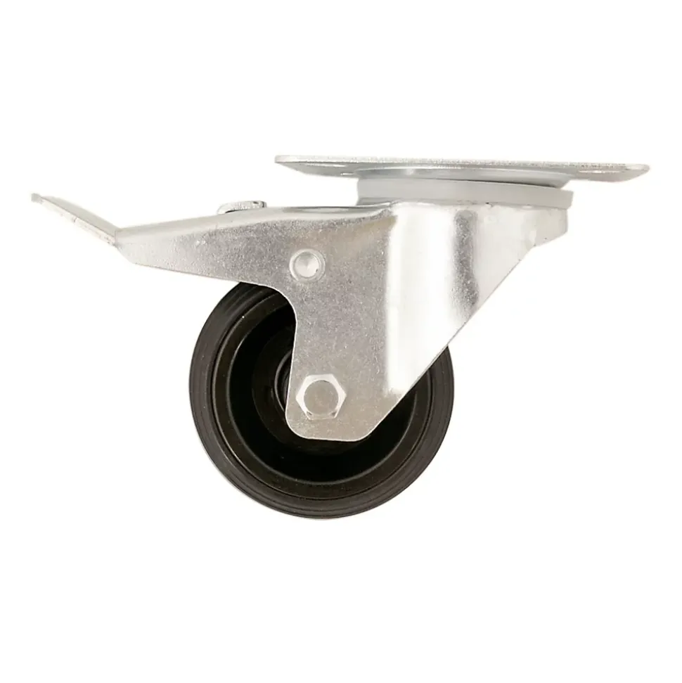 Roulette pivotante noire ø8 cm avec freins, charge max 70 kg