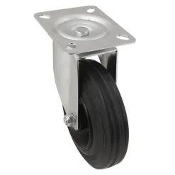 Roulette pivotante noire ø12.5 cm, charge max 100 kg