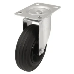 Roulette pivotante noire ø12.5 cm, charge max 100 kg