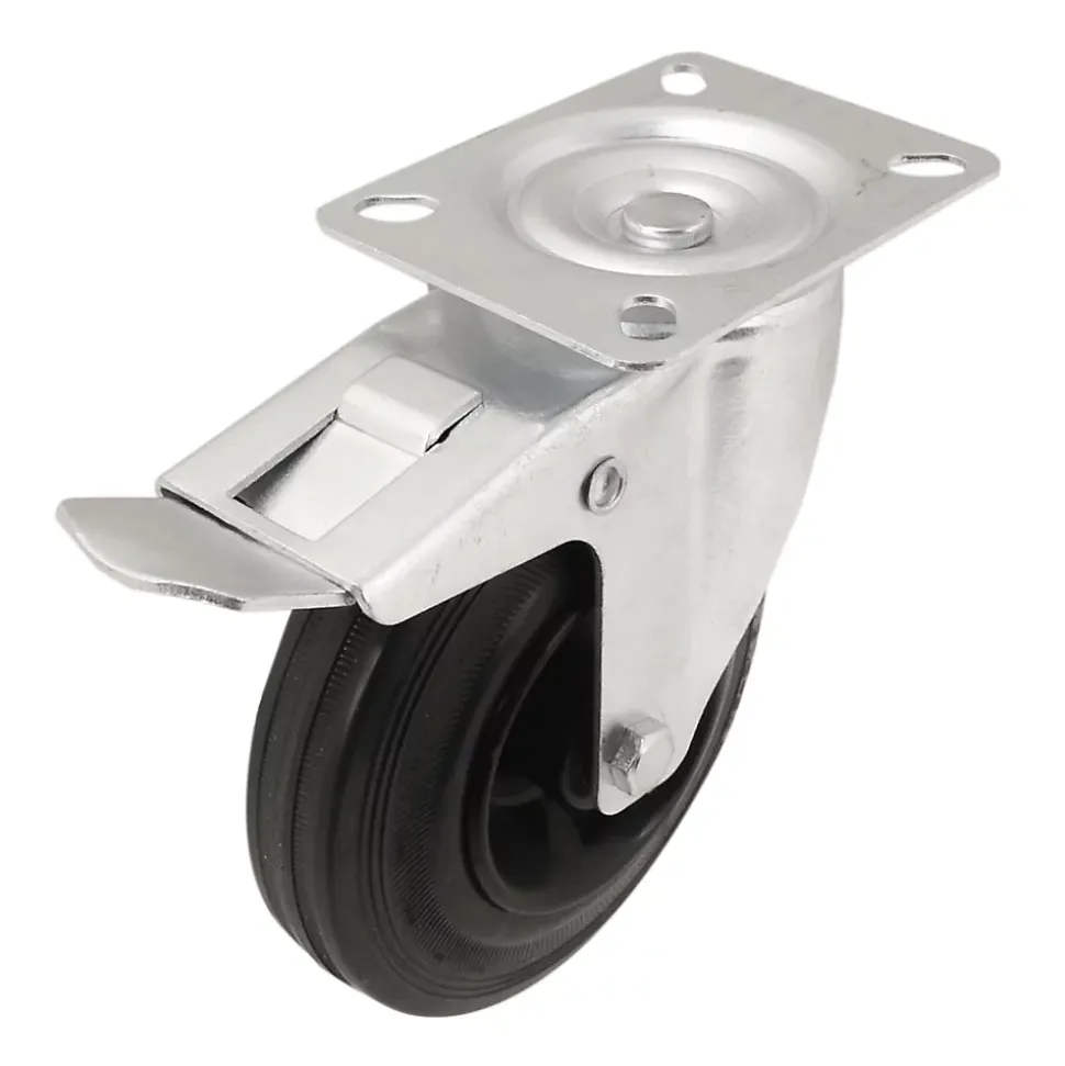 Roulette pivotante noire ø12.5 cm, charge max 75 kg