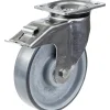Roulette pivotante/frein de 160 mm en acier inoxydable avec disque conducteur gris