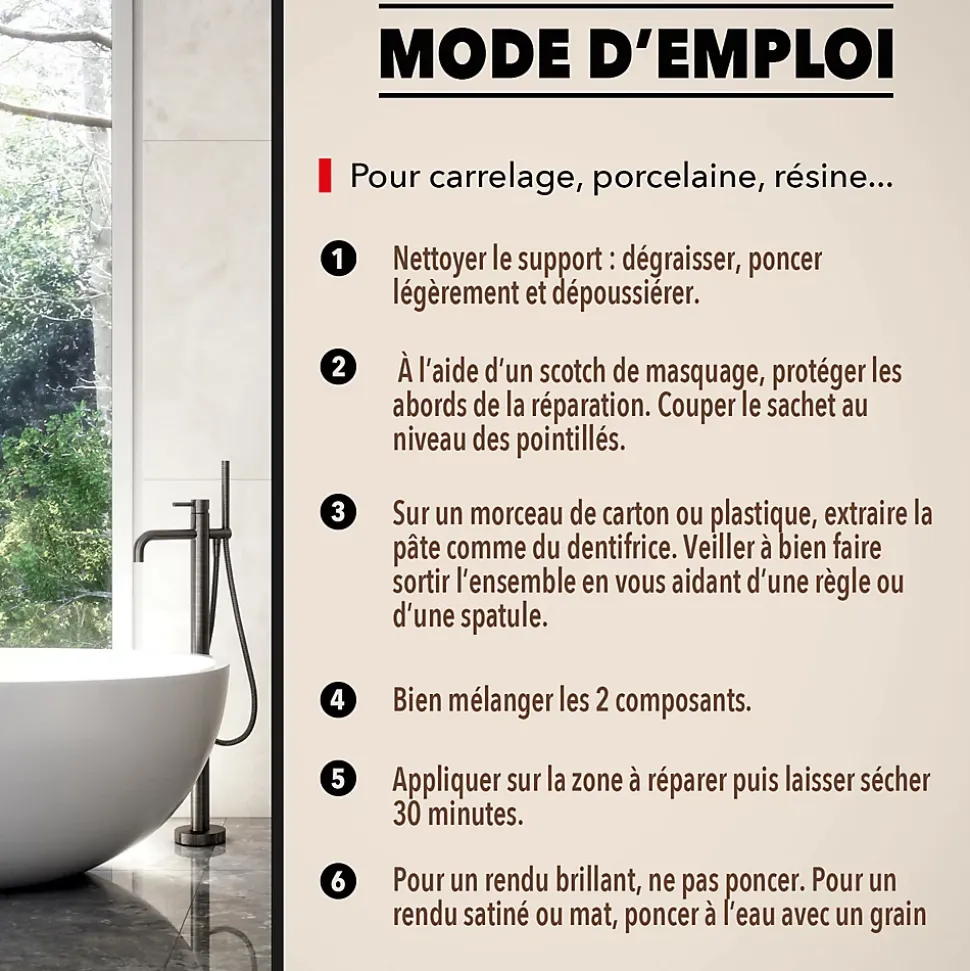 Répare faïence, émail, céramique SintoMatériaux blanc 30g