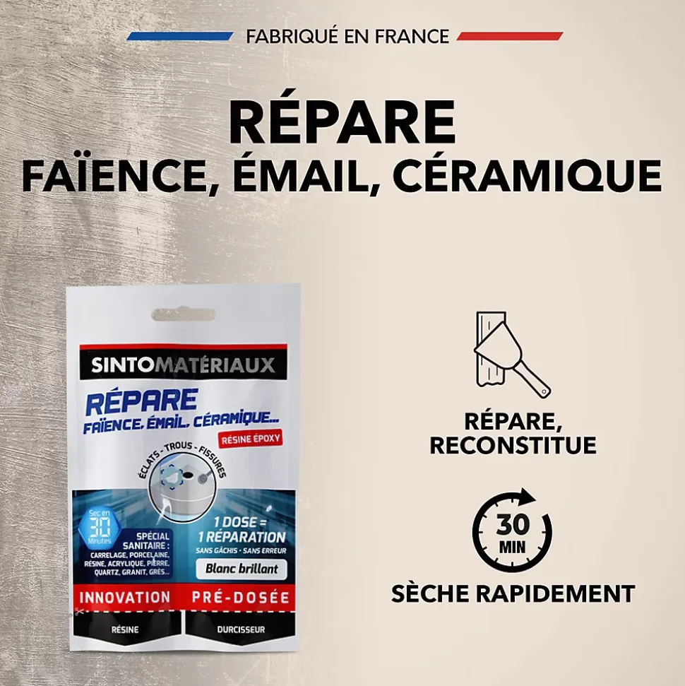 Répare faïence, émail, céramique SintoMatériaux blanc 30g
