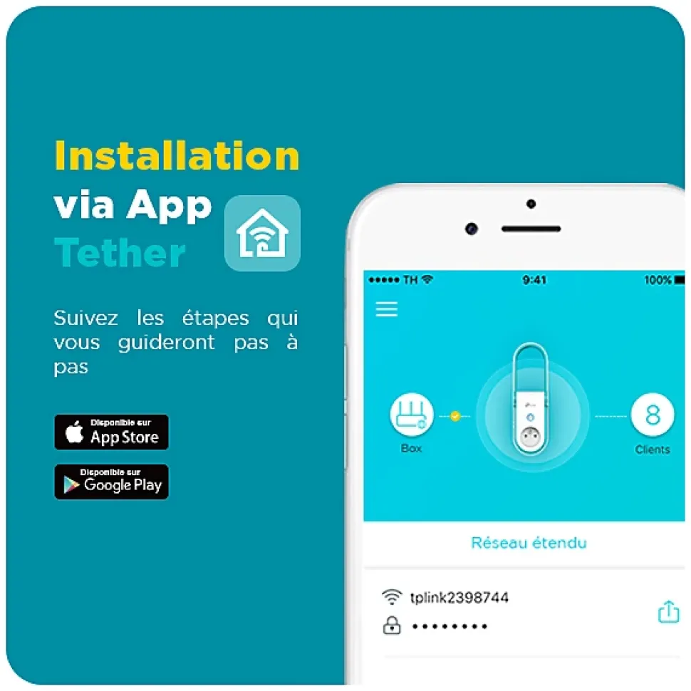 Répéteur WiFi AC1200 avec prise intégrée TP-Link