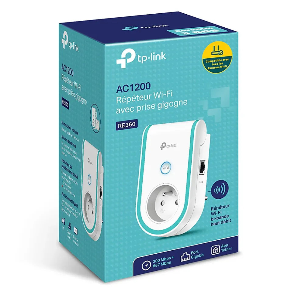 Répéteur WiFi AC1200 avec prise intégrée TP-Link