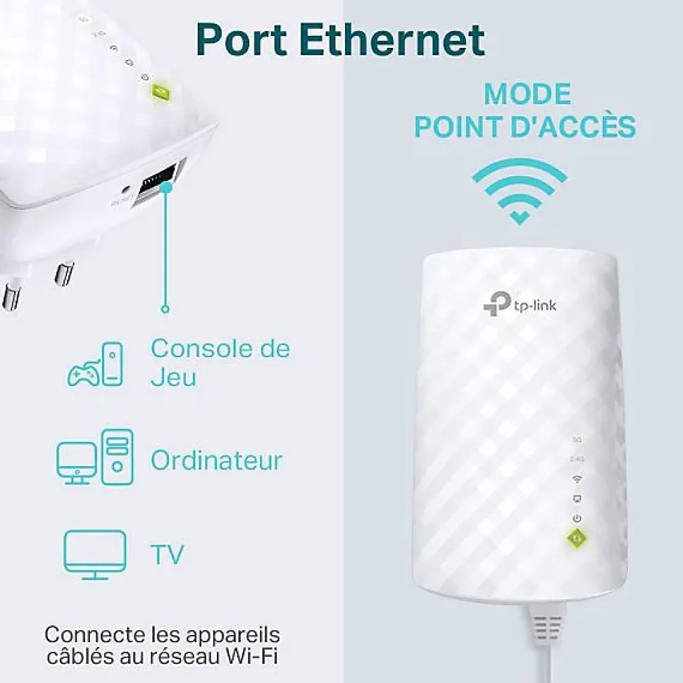 Répéteur WiFi bi-bande AC750 TP-Link blanc
