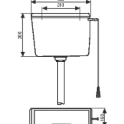 Réservoir WC - Série 1300 - Regiplast - Haut