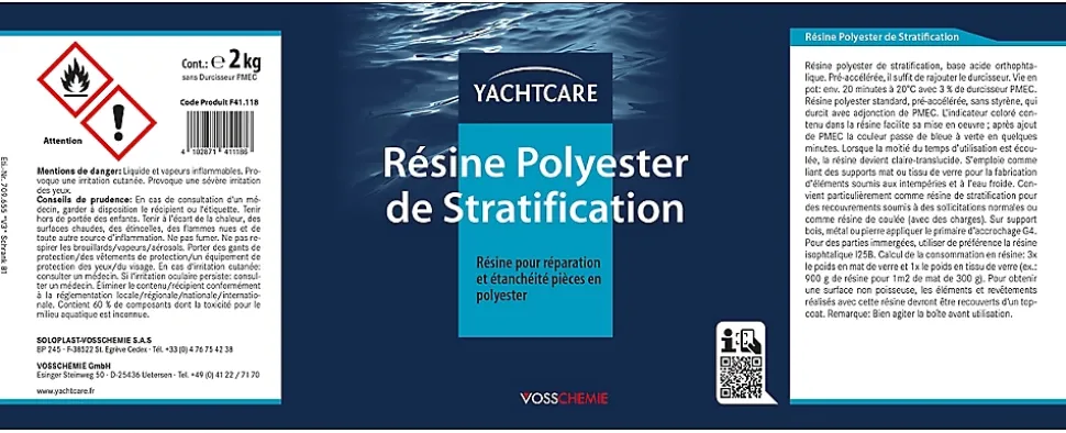 Résine polyester de stratification Yachtcare 2 kg